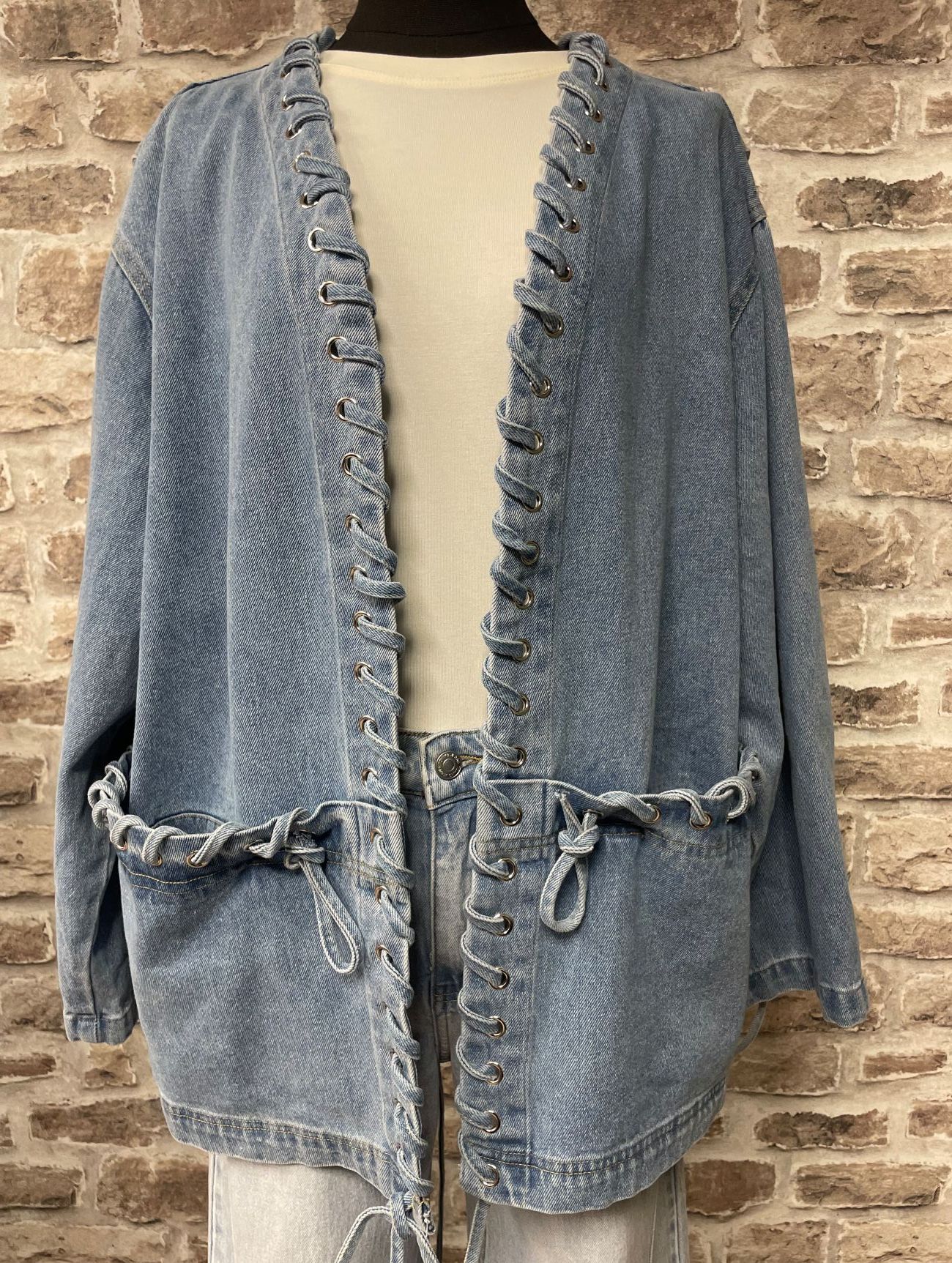 VESTE JEAN LACETS